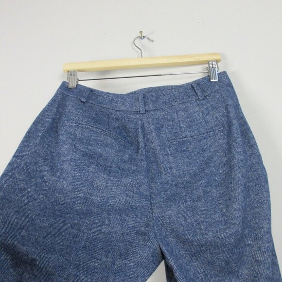 Club Monaco Women's Chambray Pants Wool Stretch Cropped Casual 6 Blue 304 - Picture 5 of 9